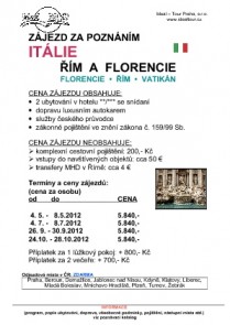 Itálie, Řím a Florencie