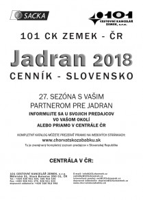 Cenník v EUR pre katalóg JADRAN 2018 - Chorvátsko - 101 CK Zemek