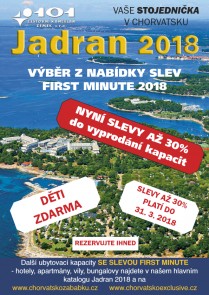 Slevový výběr z nabídky JADRAN 2018 / Chorvatsko