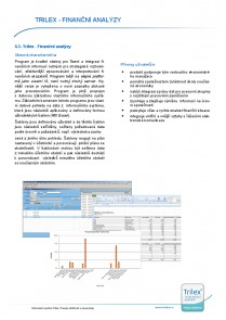 IS Trilex modul Finanční analýzy