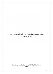 Informačná databáza okresu Tvrdošín