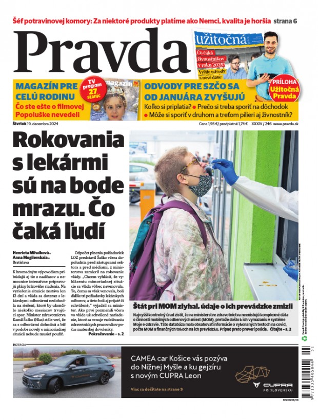 Vydanie Pravdy, náhľad obálky denníka