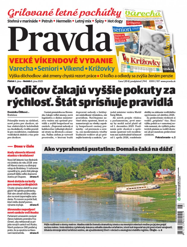 Vydanie Pravdy, náhľad obálky denníka