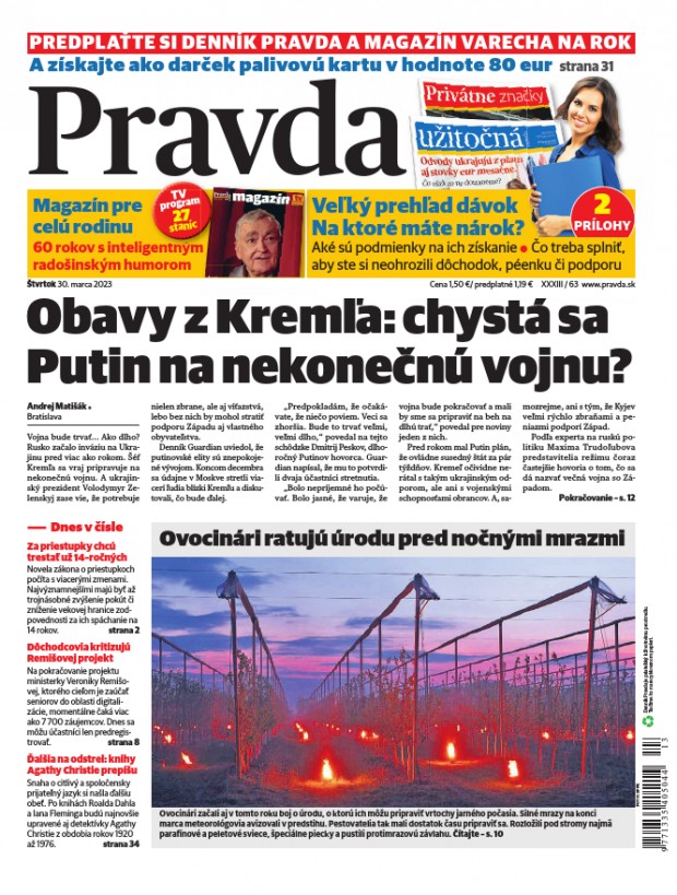 Vydanie Pravdy, náhľad obálky denníka