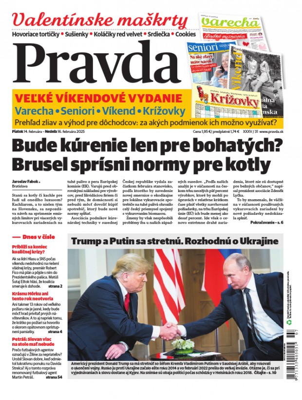 Vydanie Pravdy, náhľad obálky denníka