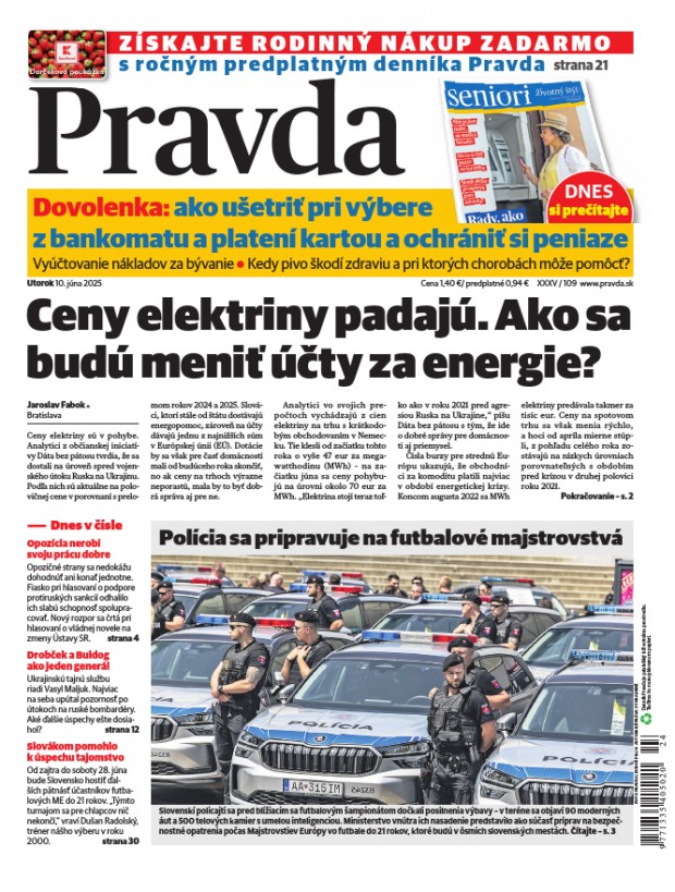 Vydanie Pravdy, náhľad obálky denníka