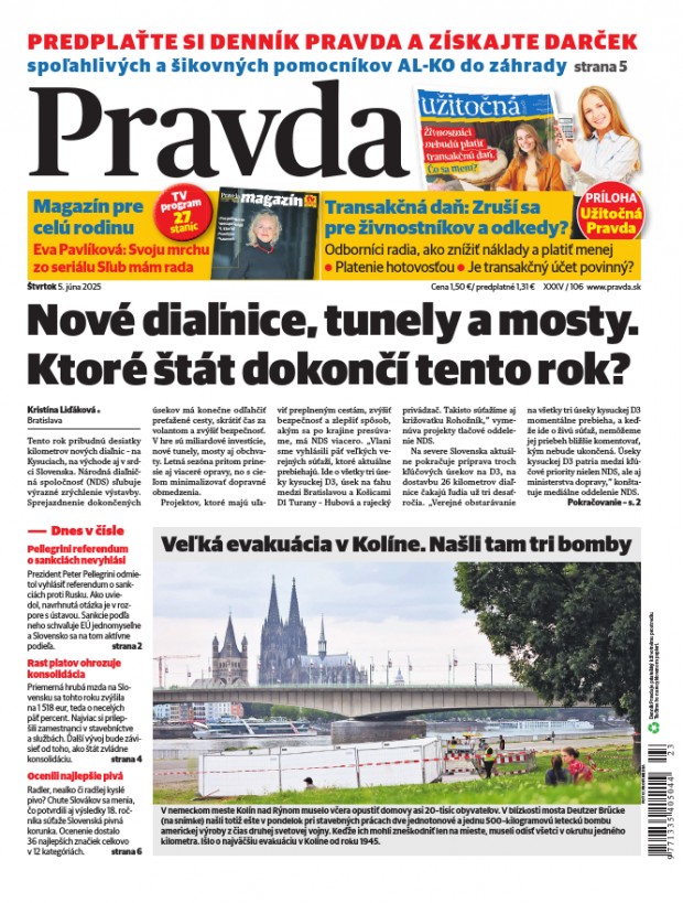 Vydanie Pravdy, náhľad obálky denníka