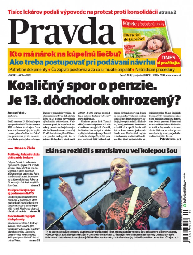 Vydanie Pravdy, náhľad obálky denníka