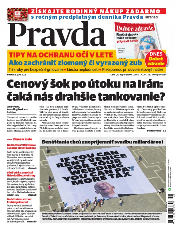 Vydanie Pravdy, náhľad obálky denníka