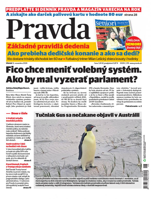 Vydanie Pravdy, náhľad obálky denníka