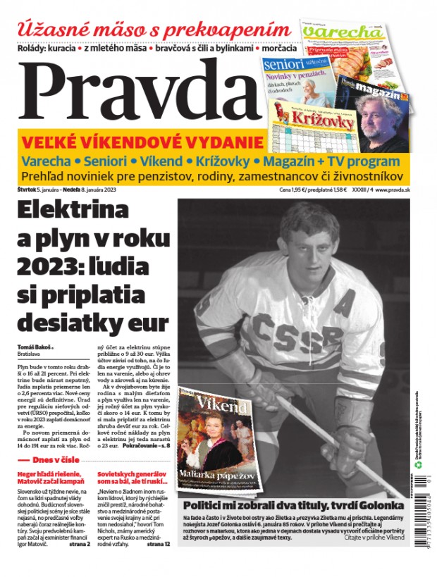 Vydanie Pravdy, náhľad obálky denníka