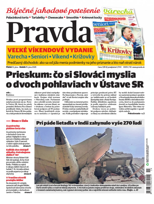 Vydanie Pravdy, náhľad obálky denníka