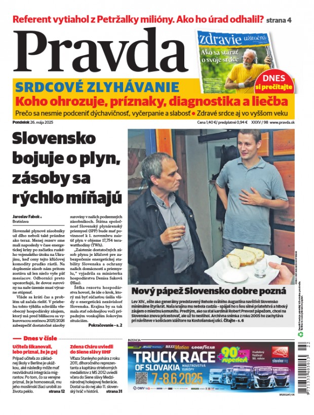 Vydanie Pravdy, náhľad obálky denníka