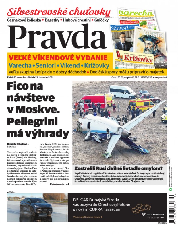 Vydanie Pravdy, náhľad obálky denníka