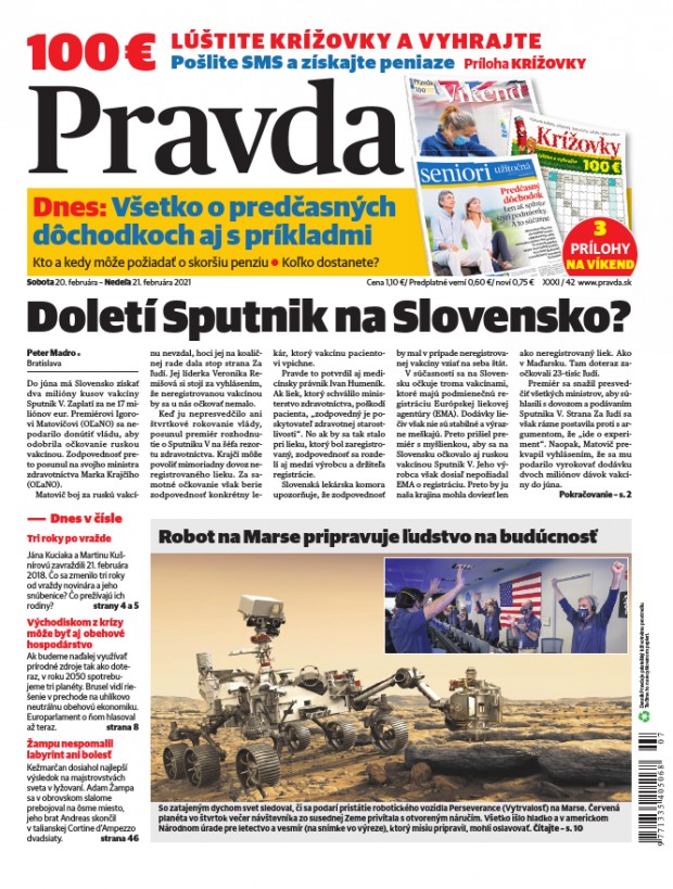 Vydanie Pravdy, náhľad obálky denníka