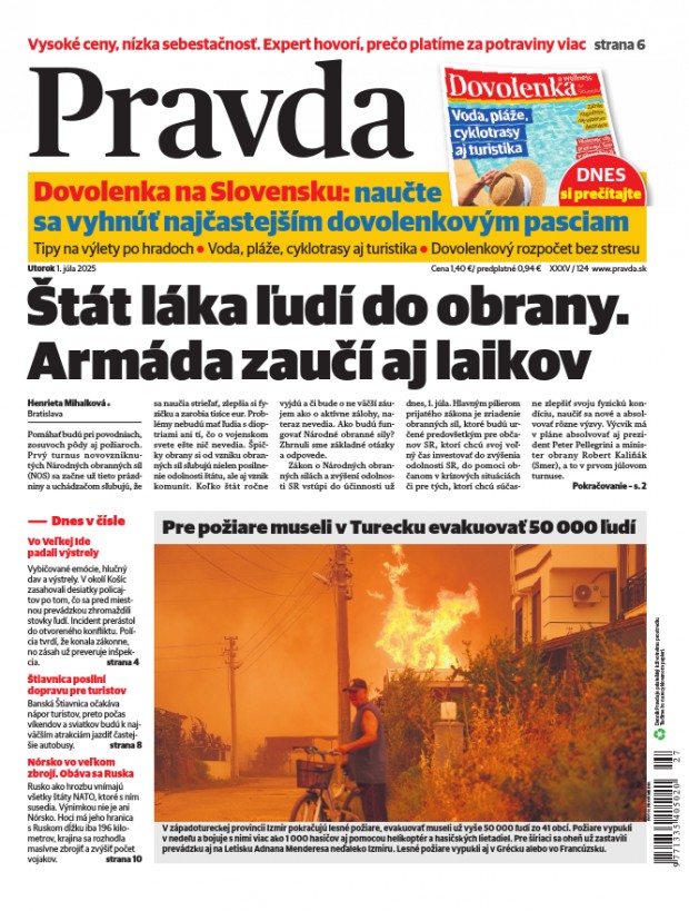 Vydanie Pravdy, náhľad obálky denníka