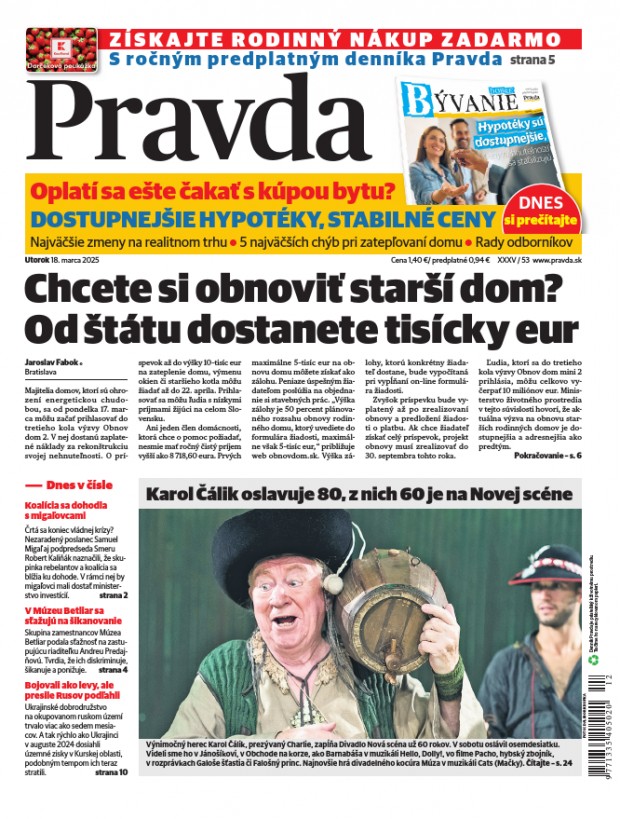 Vydanie Pravdy, náhľad obálky denníka