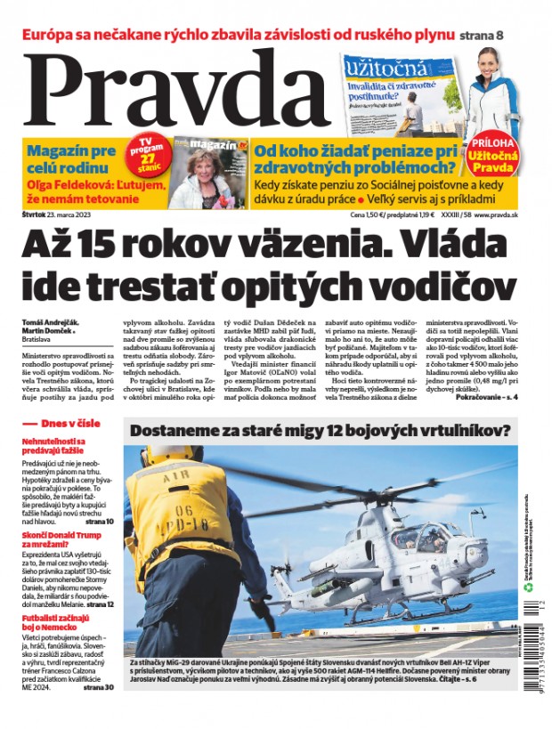 Vydanie Pravdy, náhľad obálky denníka