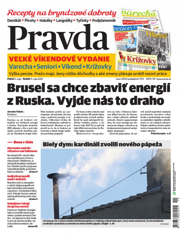 Vydanie Pravdy, náhľad obálky denníka