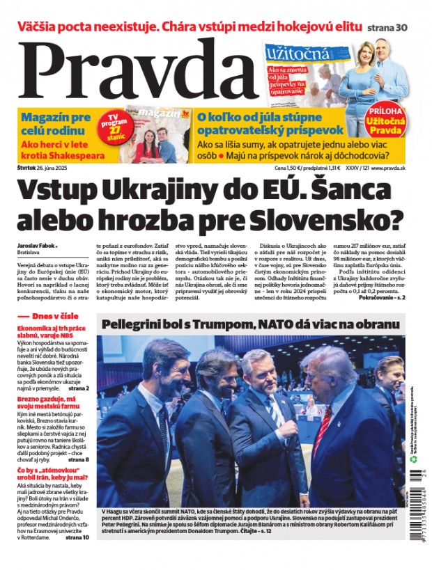 Vydanie Pravdy, náhľad obálky denníka
