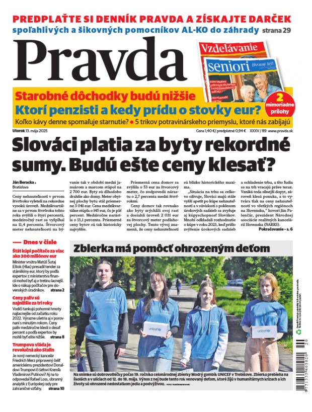 Vydanie Pravdy, náhľad obálky denníka