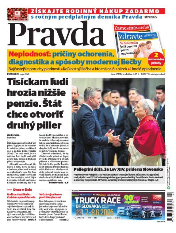 Vydanie Pravdy, náhľad obálky denníka