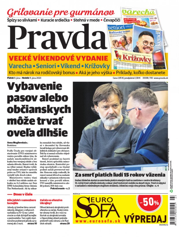 Vydanie Pravdy, náhľad obálky denníka