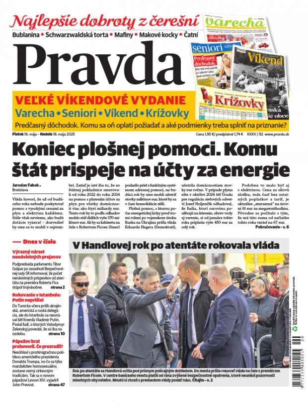 Vydanie Pravdy, náhľad obálky denníka