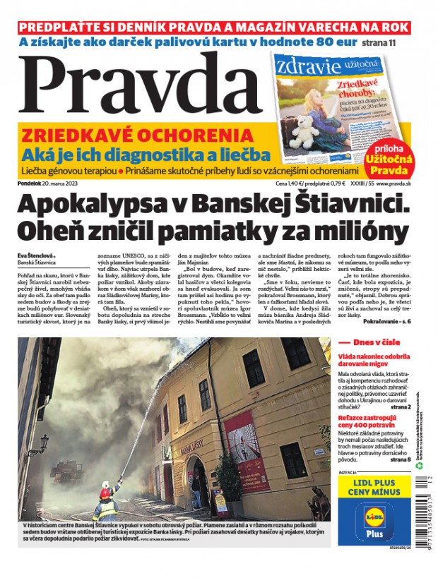 Vydanie Pravdy, náhľad obálky denníka