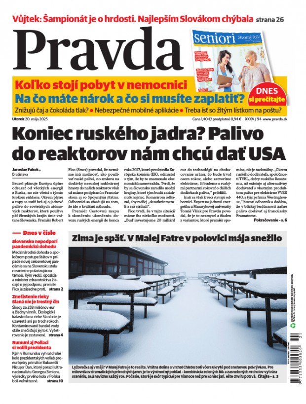 Vydanie Pravdy, náhľad obálky denníka