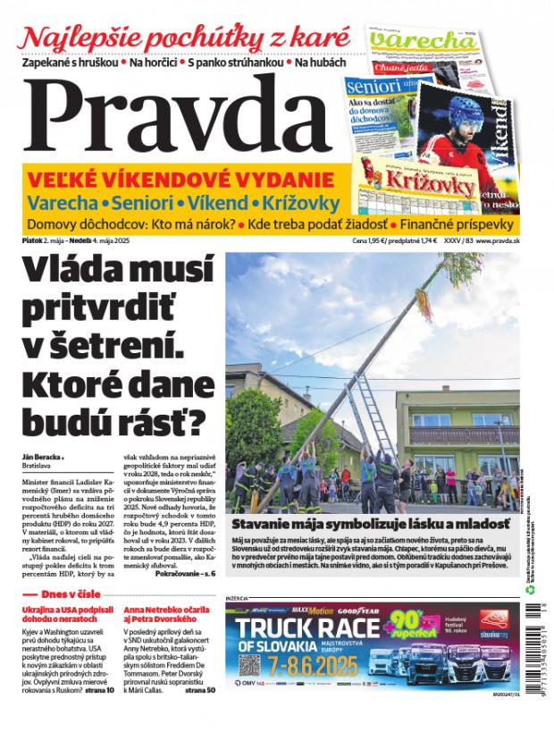 Vydanie Pravdy, náhľad obálky denníka